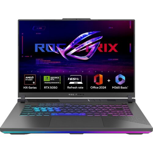 ASUS ROG Strix G16 (2025), AMD Ryzen 9 8940HX, RTX 5050-8GB, 16GB RAM, 1TB SSD, FHD+, 16", 40 cm, Windows 11 Home, M365 Basic(1yr)* Office24, Eclipse Gray, 2.5 Kg, G614PH-RV073WS, Gaming Laptop